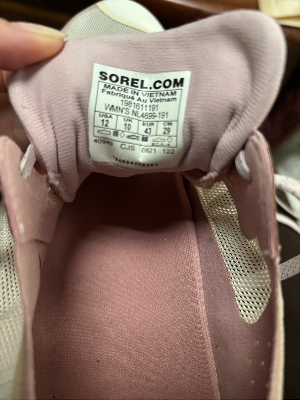 Sorel Women's Pink and Cream Athletic Sneakers - Picture 2 of 6